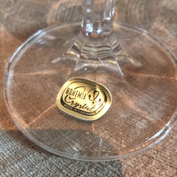 Vintage Tulip bohemian crystal drinking glasses.SET Of 4 - Picture 5 of 6